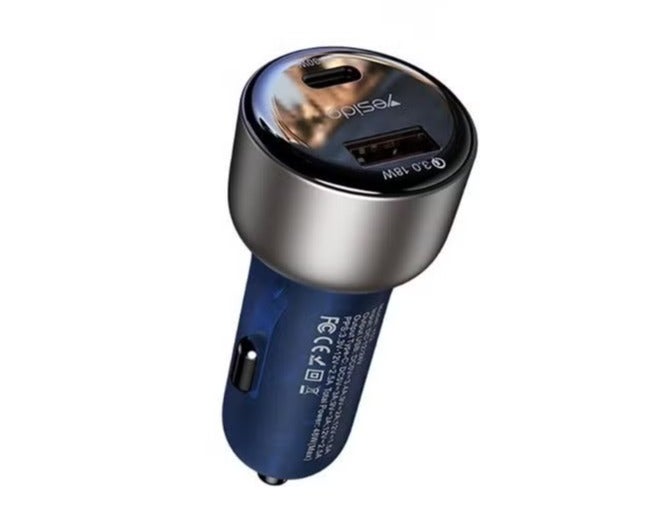 Y52 48W Dual-channel Fast Charging Zinc Alloy QC3.0 Car Charger