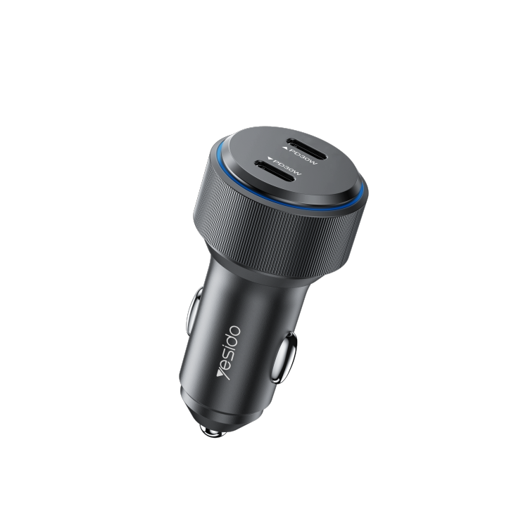 Yesido Y48 2 Type-C Port Pd 30W 20W Compatible Fast Charging Usb C Car Charger