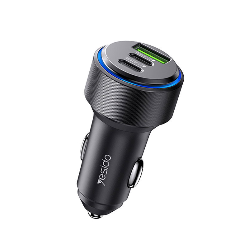 Yesido Y50 Car Charger | Type-C*2 + Usb*1 3Ports Fast Charging Car Charger