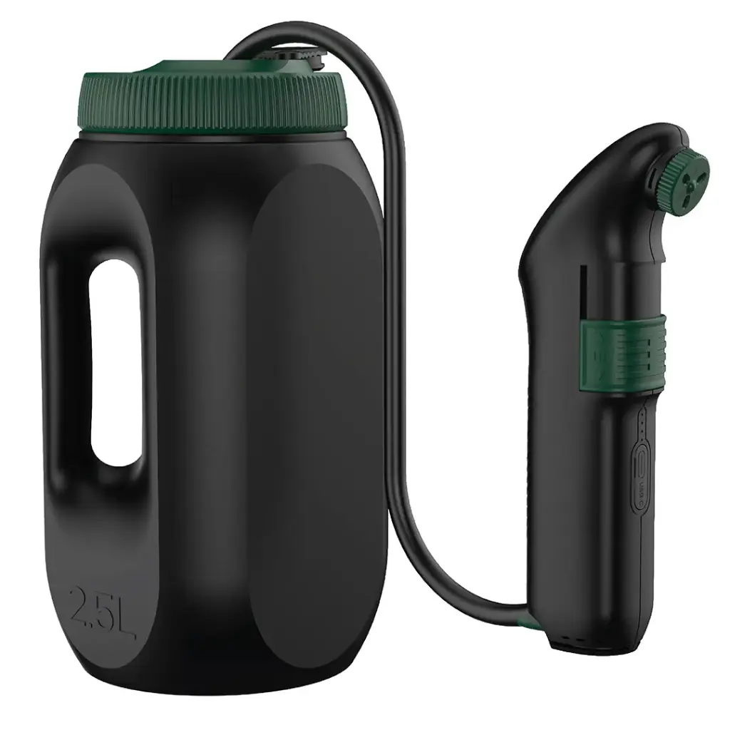 Green Lion Bidet Pro with 2.5L Large Water Tank, Portable Electric Handheld Shattaf with 1.2M Hose, 1800mAh Battery, 2 Spray Modes, IPX6 Waterproof, Type-C Charging - Black