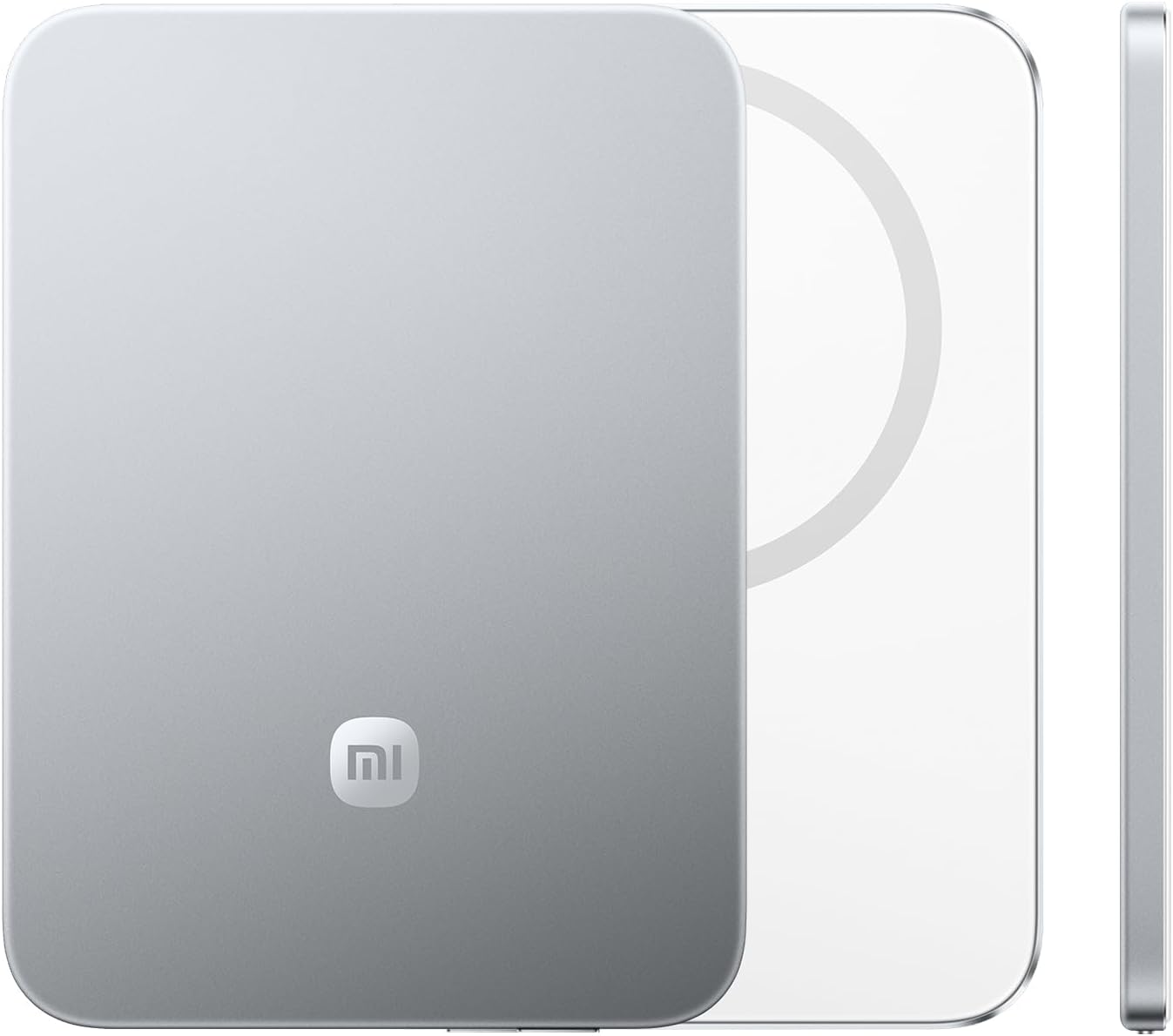Xiaomi Ultrathin Magnetic Power Bank 5000mAh 15W MagSafe Compatible Power Bank for iPhone, Ultra Slim, Lightweight, Wireless Charging, for iPhone 17/16/15/14/13/12, Glacier Silver