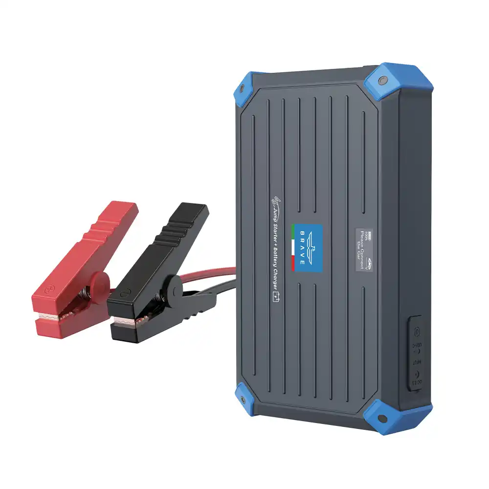 BRAVE BJS -12 2 - in -1 Super Capacitor Car Jump Starter 12V 1000A – معزز الطوارئ بدون بطارية للبنزين سعة 7.0 لتر والديزل سعة 4.0 لتر - رمادي