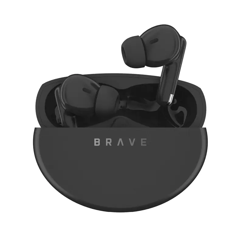 Brave E-37 Sonic Pro TWS Earbuds Bluetooth 6.0, 13mm Deep Bass, 18H Playtime, Touch Control, Sweatproof Wireless Earphones - Black