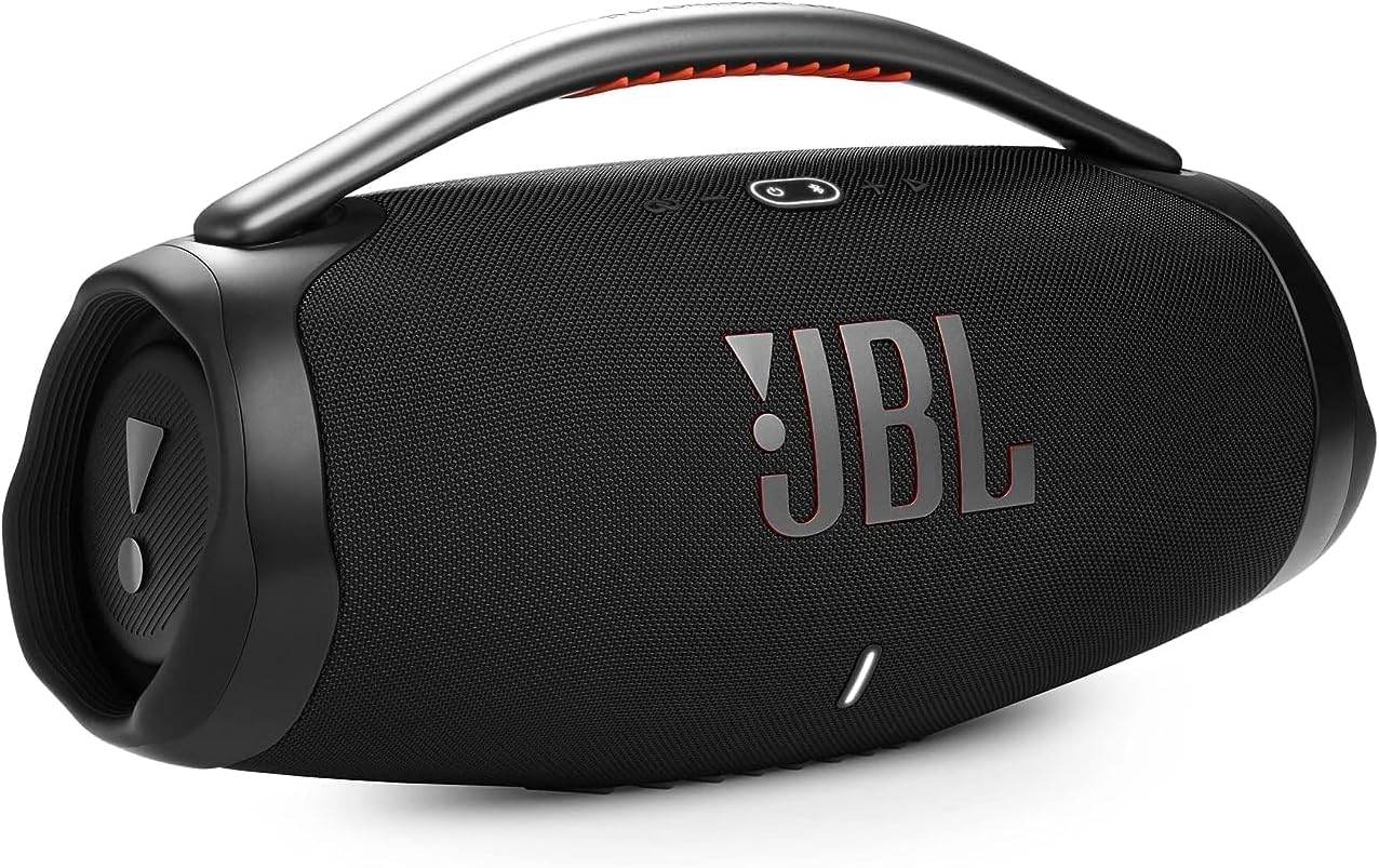 JBL Boombox 3 Portable Speaker, Massive Signature Pro Sound, Monstrous Bass, 24H Battery, IP67 Dust and Water Proof, Partyboost Enabled, Grip Handle, Bluetooth Streaming