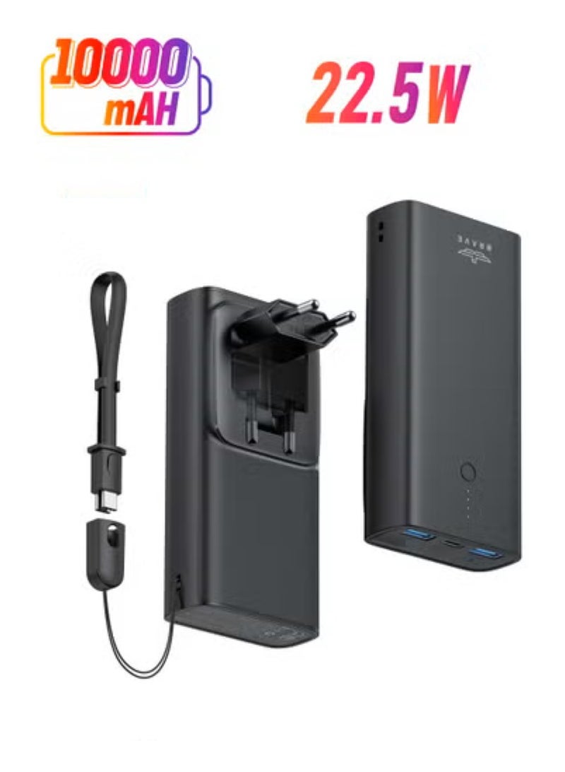 Brave 22.5w Power Delivery Portable Charger 10000mAh Power Bank & Combined Wall Adapter