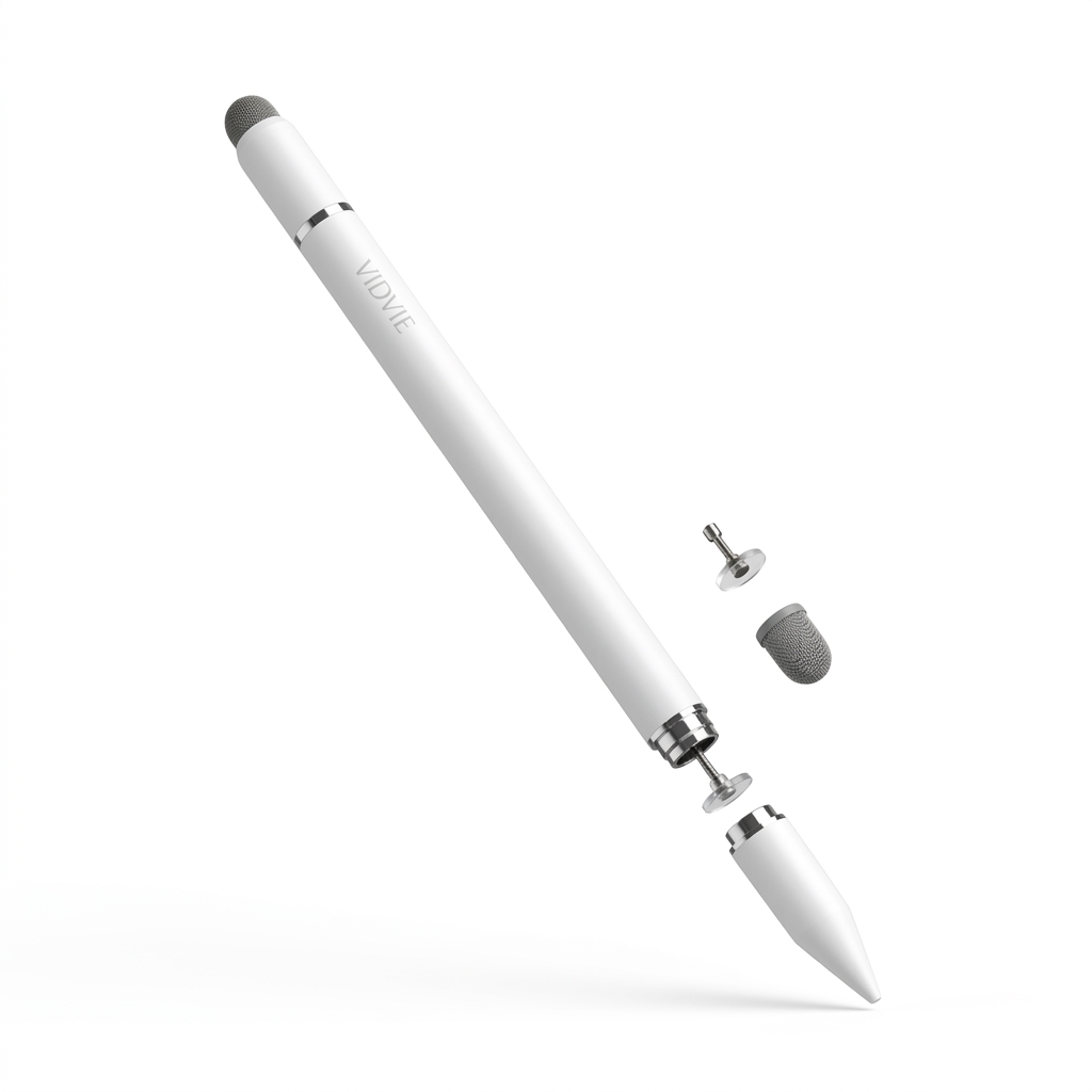 Vidvie 3-in-1 Magnetic Stylus Pen, Universal Capacitive Touch Pen with Precision Tip for Tablets and Smartphones, Writing, Drawing and Note-Taking, White, AP07