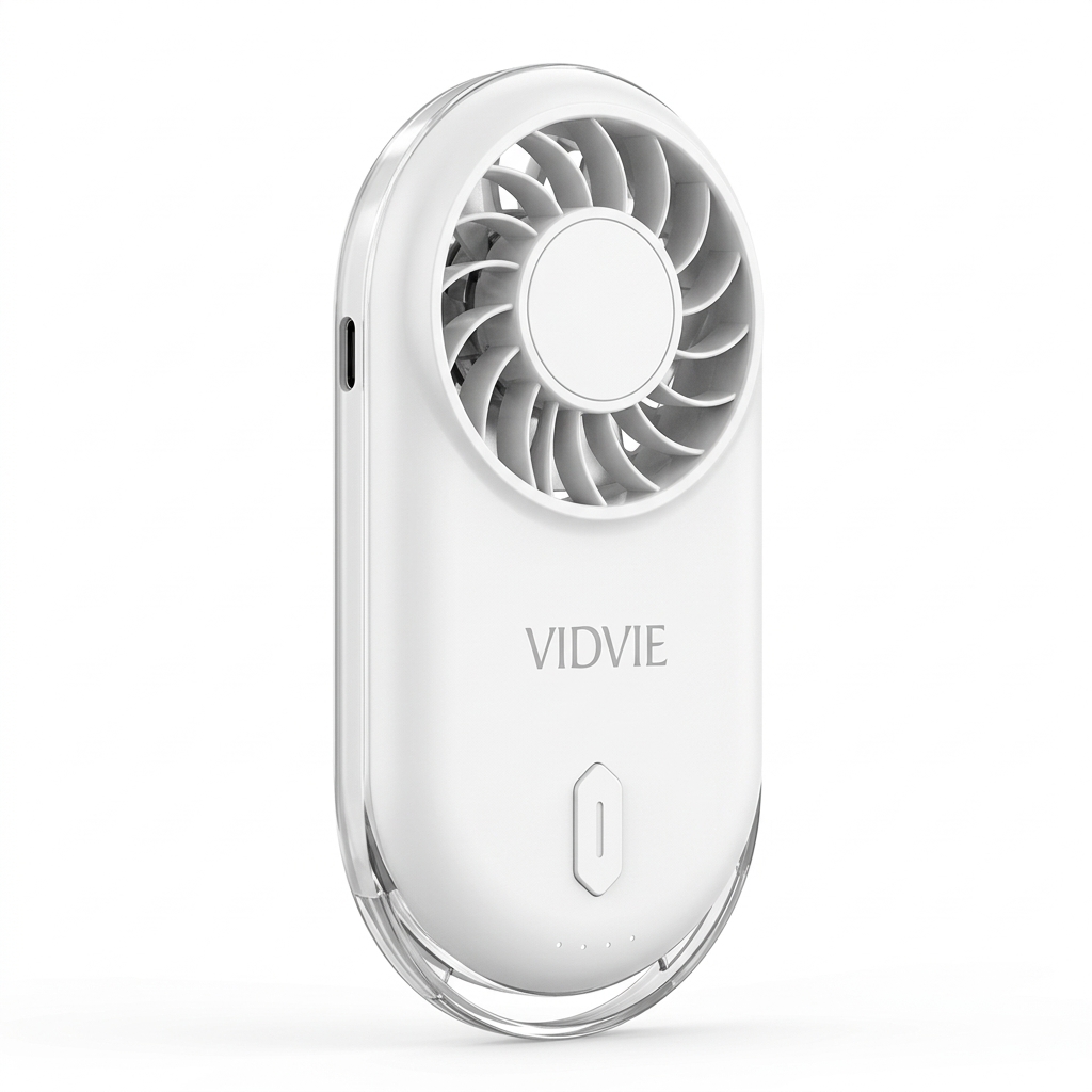 Vidvie FN10 Ultra-Thin Card-Type Handheld Fan, 900mAh Rechargeable Battery, 3 Speed Levels, Type-C Charging, White
