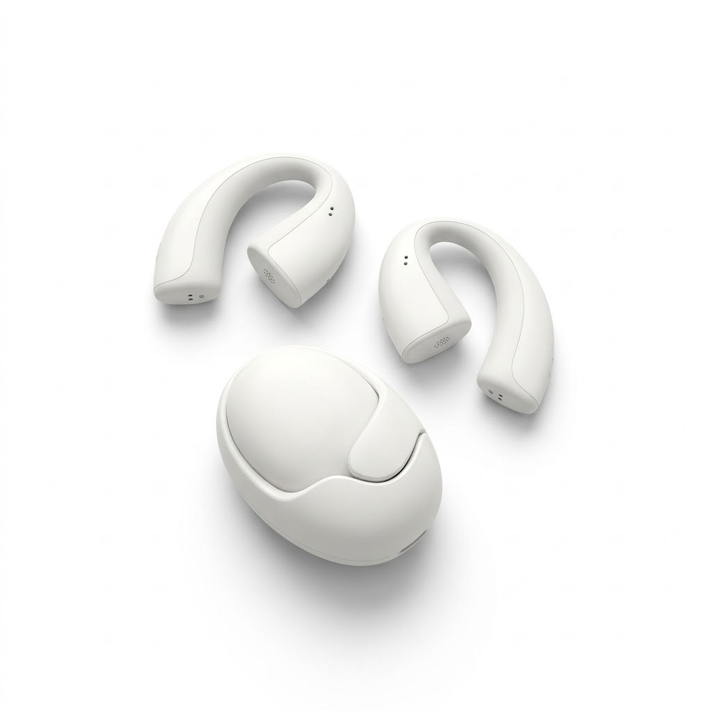 Vidvie Open-Ear Wireless Earbuds, OWS Bluetooth Headphones with ENC Noise-Reduction Mics, Lightweight Comfortable Fit and Charging Case, for Calls, Work, Walking and Sports, BT882