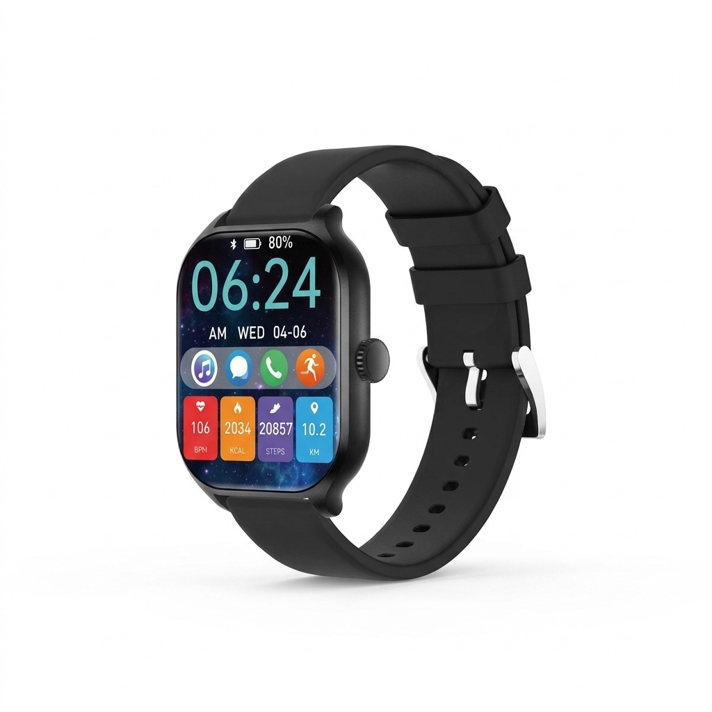 Vidvie Smart Sports Watch with Bluetooth Calling, HD Touch Display, Heart Rate, SpO2 and Sleep Monitoring, Multi-Sport Modes, Smart Notifications, Water Resistant, Black, SW1623